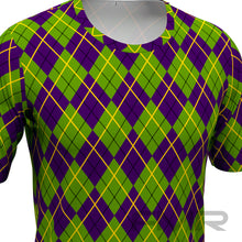 FMR Men's Mardi Gras Print Short Sleeve Running Shirt