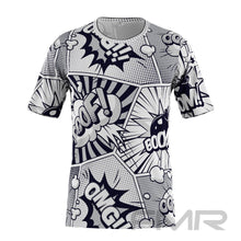 FMR Men's Black&White Comics Short Sleeve Running Shirt