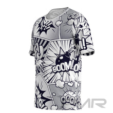 FMR Men's Black&White Comics Short Sleeve Running Shirt