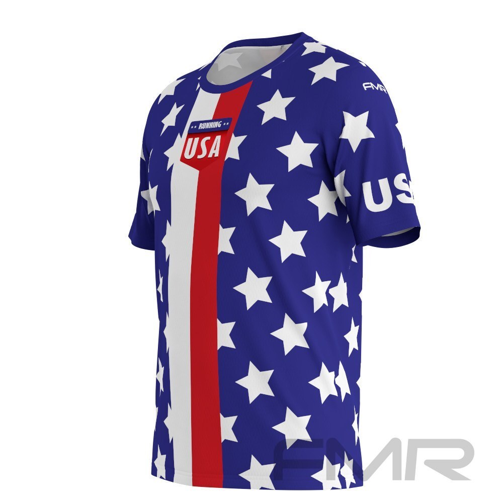 FMR American Flag Men's Technical Short Sleeve Running Shirt – Unique to  Fun My Run