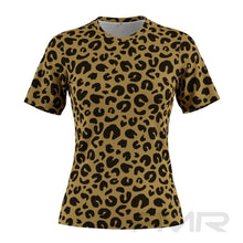 FMR Women's Leopard Print Short Sleeve Running Shirt