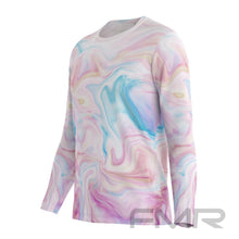FMR Men's Marble Print Long Sleeve Running Shirt