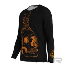 FMR Men's Orange Skull Long Sleeve Running Shirt