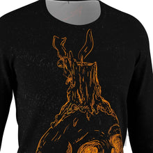 FMR Men's Orange Skull Long Sleeve Running Shirt
