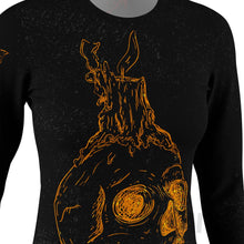 FMR Women's Orange Skull Long Sleeve Running Shirt