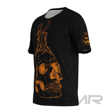 FMR Men's Orange Skull Short Sleeve Running Shirt