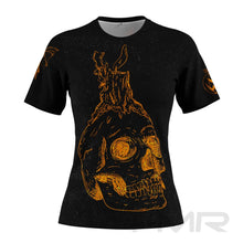 FMR Women's Orange Skull Short Sleeve Running Shirt