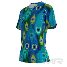 FMR Women's Peacock Print Short Sleeve Running Shirt