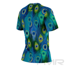 FMR Women's Peacock Print Short Sleeve Running Shirt