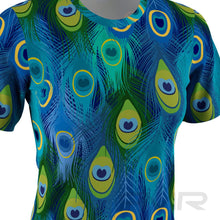 FMR Women's Peacock Print Short Sleeve Running Shirt