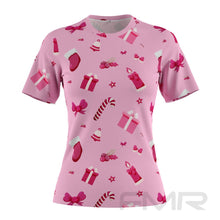FMR Women's Pink Christmas Short Sleeve Shirt