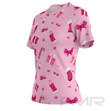 FMR Women's Pink Christmas Short Sleeve Shirt
