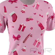 FMR Women's Pink Christmas Short Sleeve Shirt