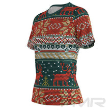 FMR Women's Deer Ugly Sweater Short Sleeve Shirt