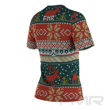 FMR Women's Deer Ugly Sweater Short Sleeve Shirt