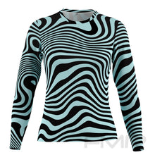 FMR Women's Light Blue Zebra Long Sleeve Running Shirt