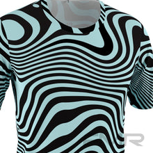 FMR Men's Light Blue Zebra Short Sleeve Shirt