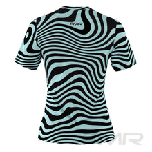 FMR Women's Light Blue Zebra Short Sleeve Running Shirt