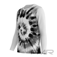 FMR Men's Black&White Tie-dye Long Sleeve Running Shirt