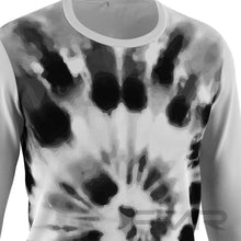 FMR Men's Black&White Tie-dye Long Sleeve Running Shirt