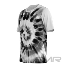FMR Men's Black&White Tie-dye Short Sleeve Running Shirt