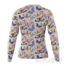 FMR Women's Butterfly Print Long Sleeve Running Shirt