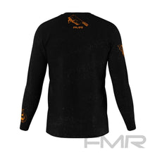 FMR Men's Orange Skull Long Sleeve Running Shirt