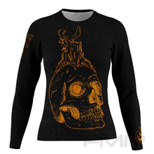 FMR Women's Orange Skull Long Sleeve Running Shirt