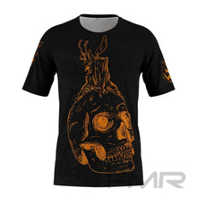 FMR Men's Orange Skull Short Sleeve Running Shirt