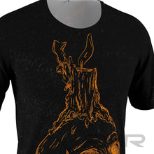 FMR Men's Orange Skull Short Sleeve Running Shirt
