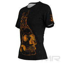 FMR Women's Orange Skull Short Sleeve Running Shirt
