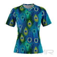 FMR Women's Peacock Print Short Sleeve Running Shirt