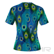 FMR Women's Peacock Print Short Sleeve Running Shirt