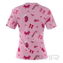 FMR Women's Pink Christmas Short Sleeve Shirt