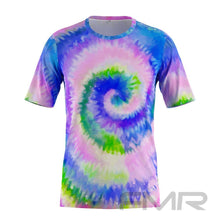 FMR Men's Blue Tie-Dye Short Sleeve Running Shirt