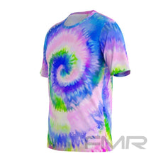 FMR Men's Blue Tie-Dye Short Sleeve Running Shirt