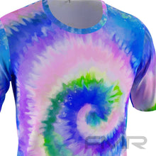 FMR Men's Blue Tie-Dye Short Sleeve Running Shirt