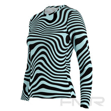 FMR Women's Light Blue Zebra Long Sleeve Running Shirt