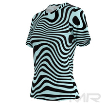 FMR Women's Light Blue Zebra Short Sleeve Running Shirt