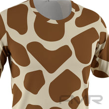 Giraffe Print T-shirt, Casual Crew Neck Short Sleeve Summer T