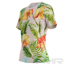 FMR Hawaiian Orange Flowers Women's Technical Short Sleeve Running Shirt