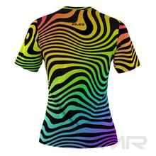 FMR Women's Rainbow Zebra Short Sleeve Running Shirt