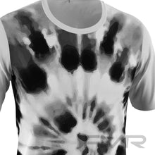 FMR Men's Black&White Tie-dye Short Sleeve Running Shirt