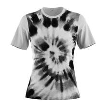 FMR Women's Black&White Tie-dye Short Sleeve T-Shirt